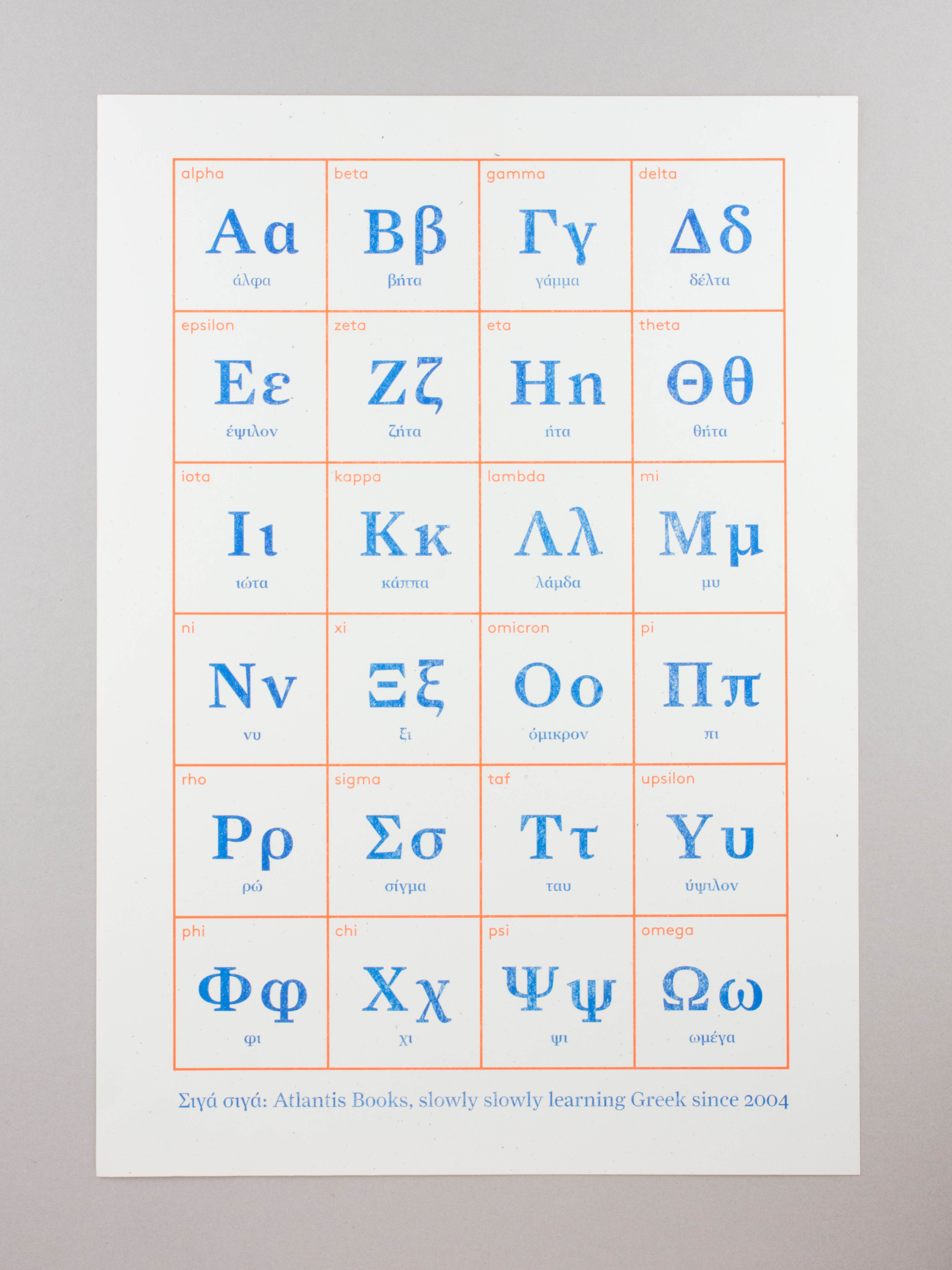 Greek Alphabet Poster Atlantis Books